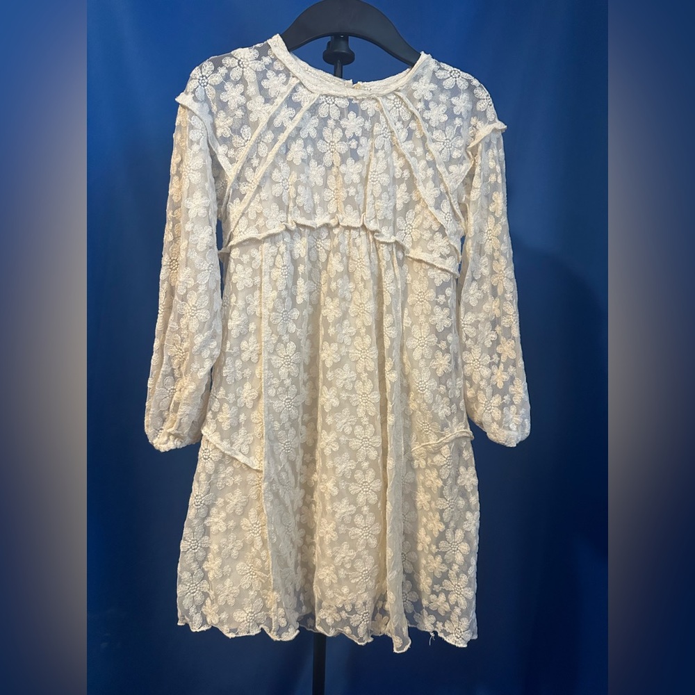 Zara Cream Lace Overlay Dress (Kids Size 10).